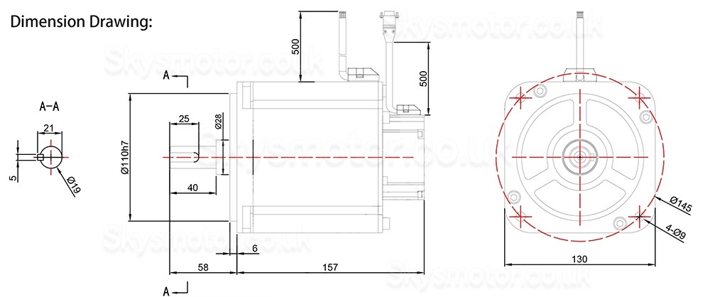 1.5KW DC Servo Motor Kit 130ASM1500-2500C+MCAC8A0 48V 4.78Nm 37A 3000RPM with MCAC8A0 Servo Driver